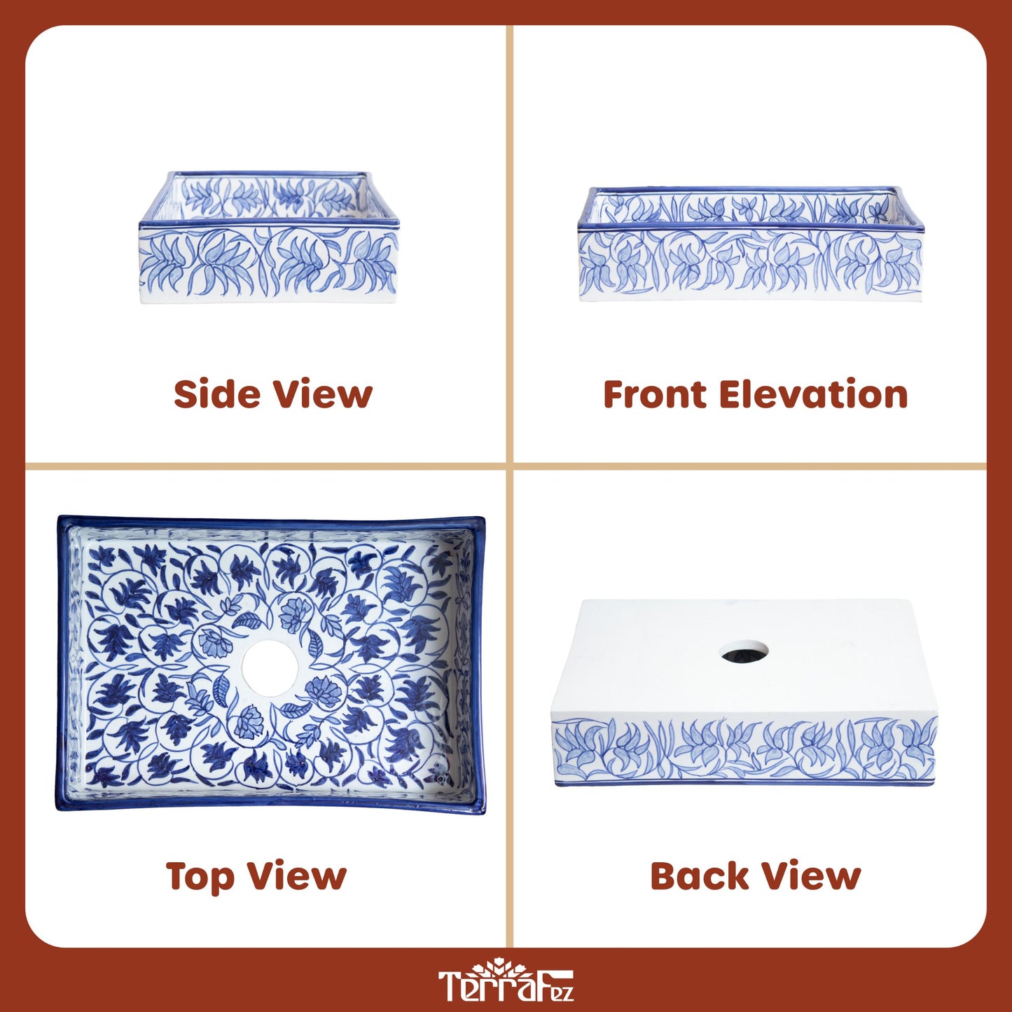 Rectangular Yasmine Blue
