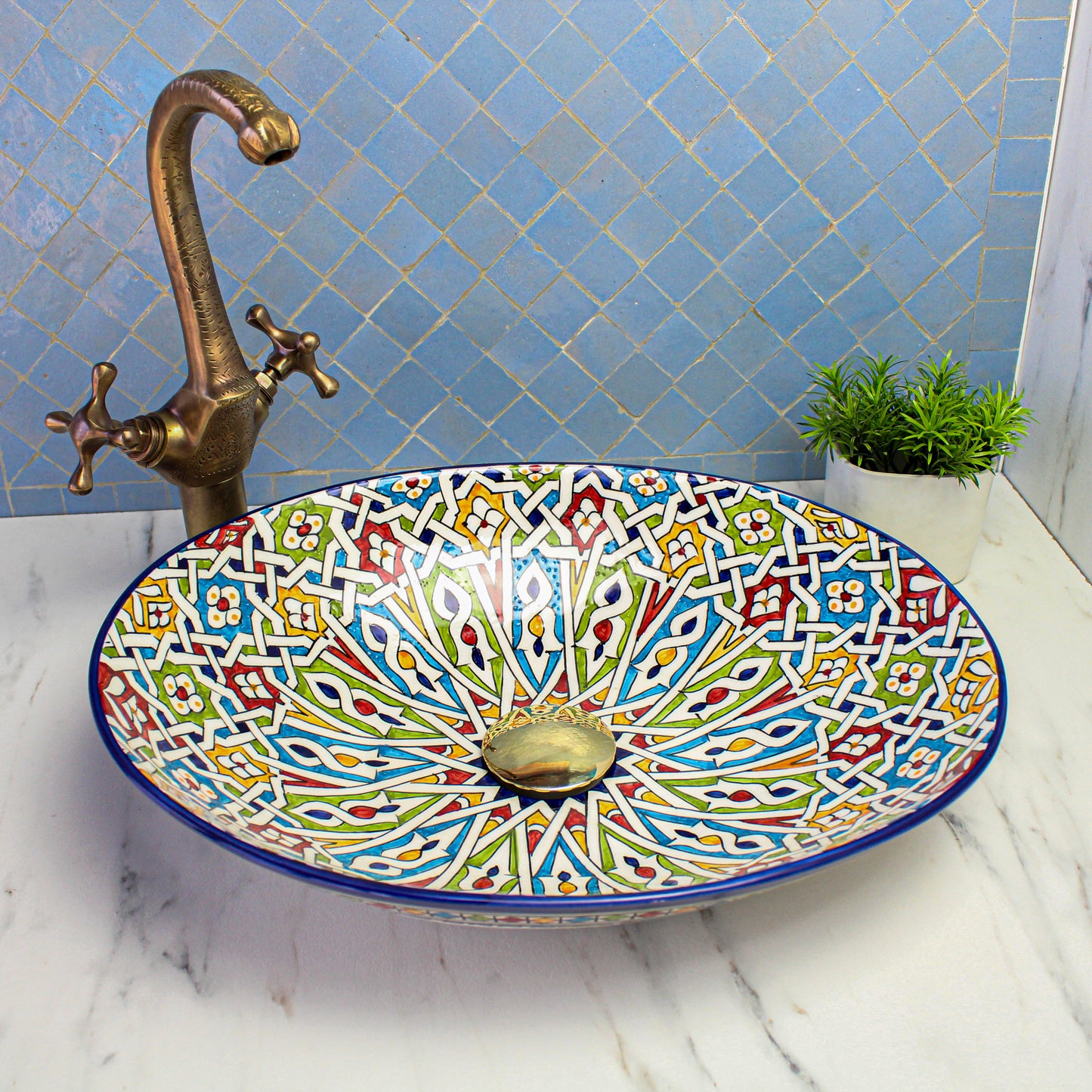 Lavabo de salle de bain ovale en céramique - Forme tortue