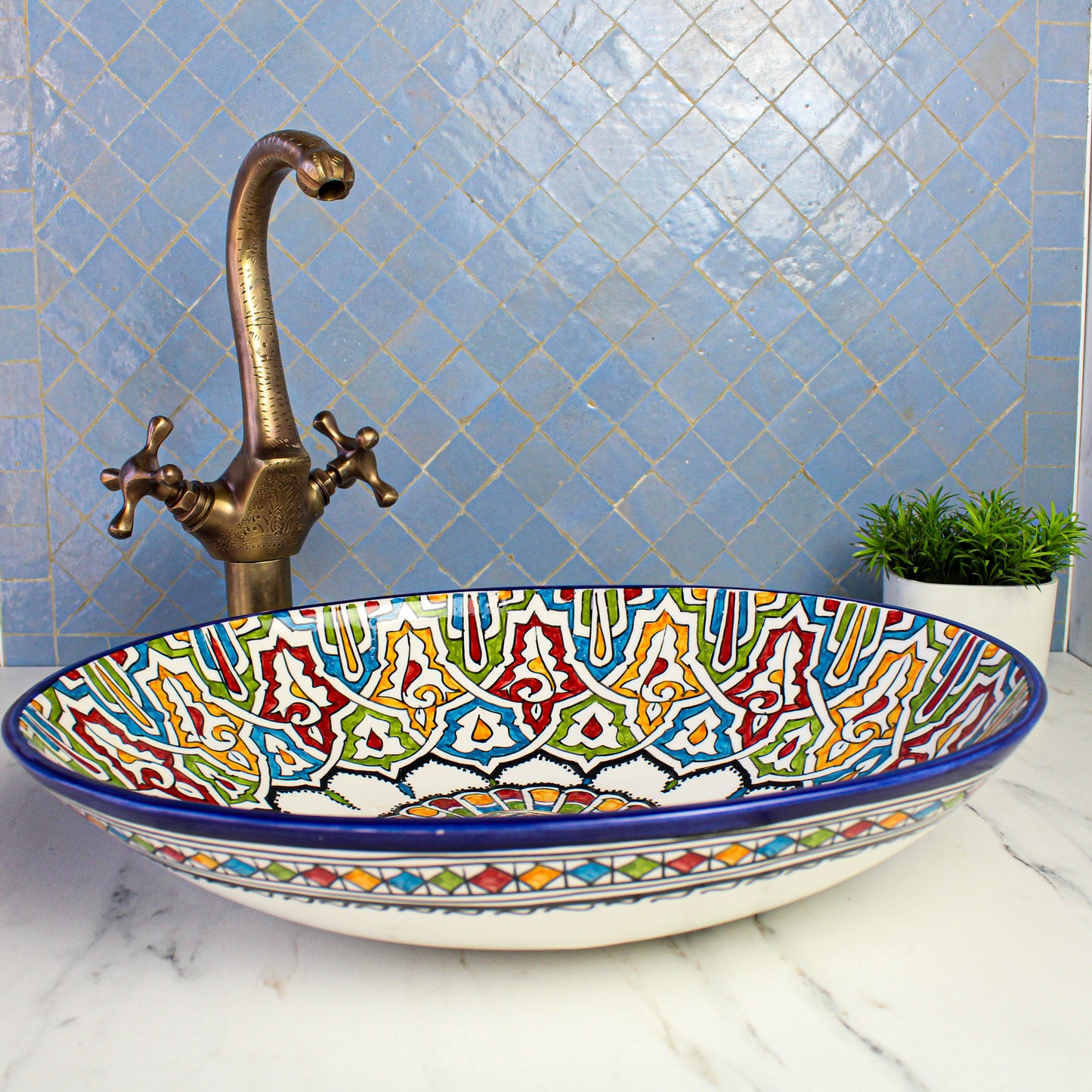 Oval Ceramic Vessel Sink - Turtle Style shape