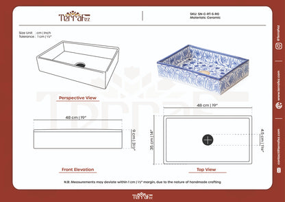Rectangular Yasmine Blue