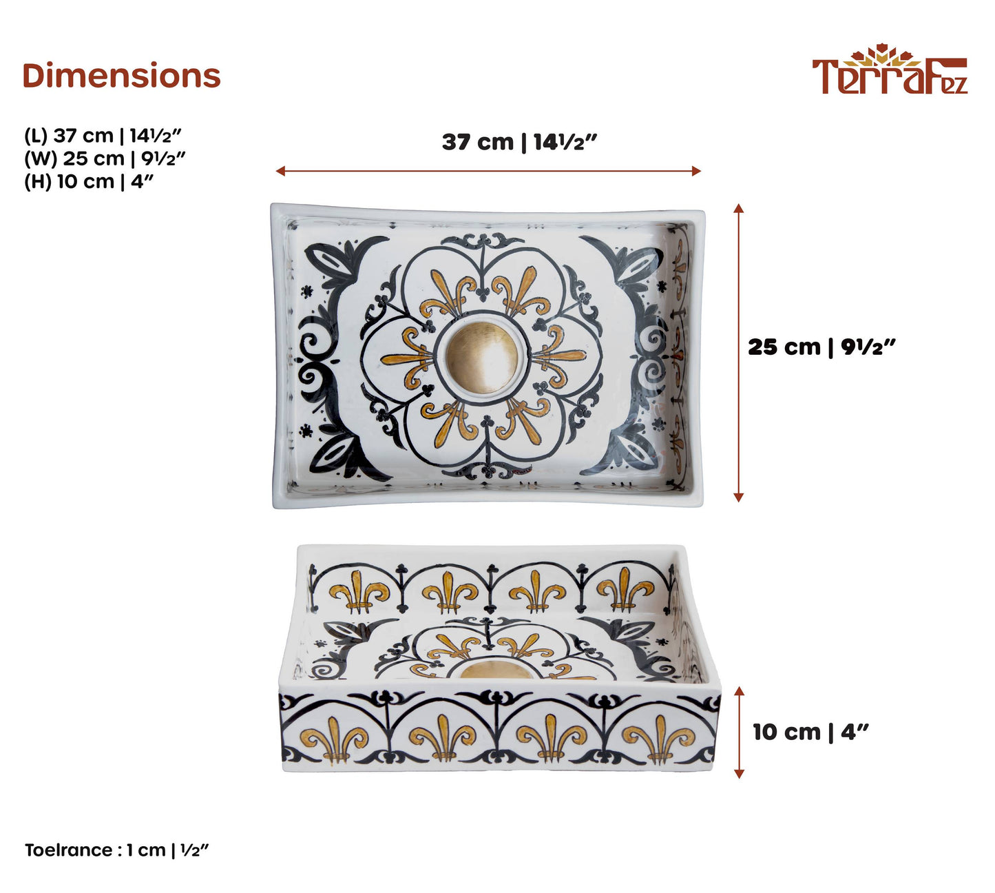 Mini Rectangular - Bronze Scallop