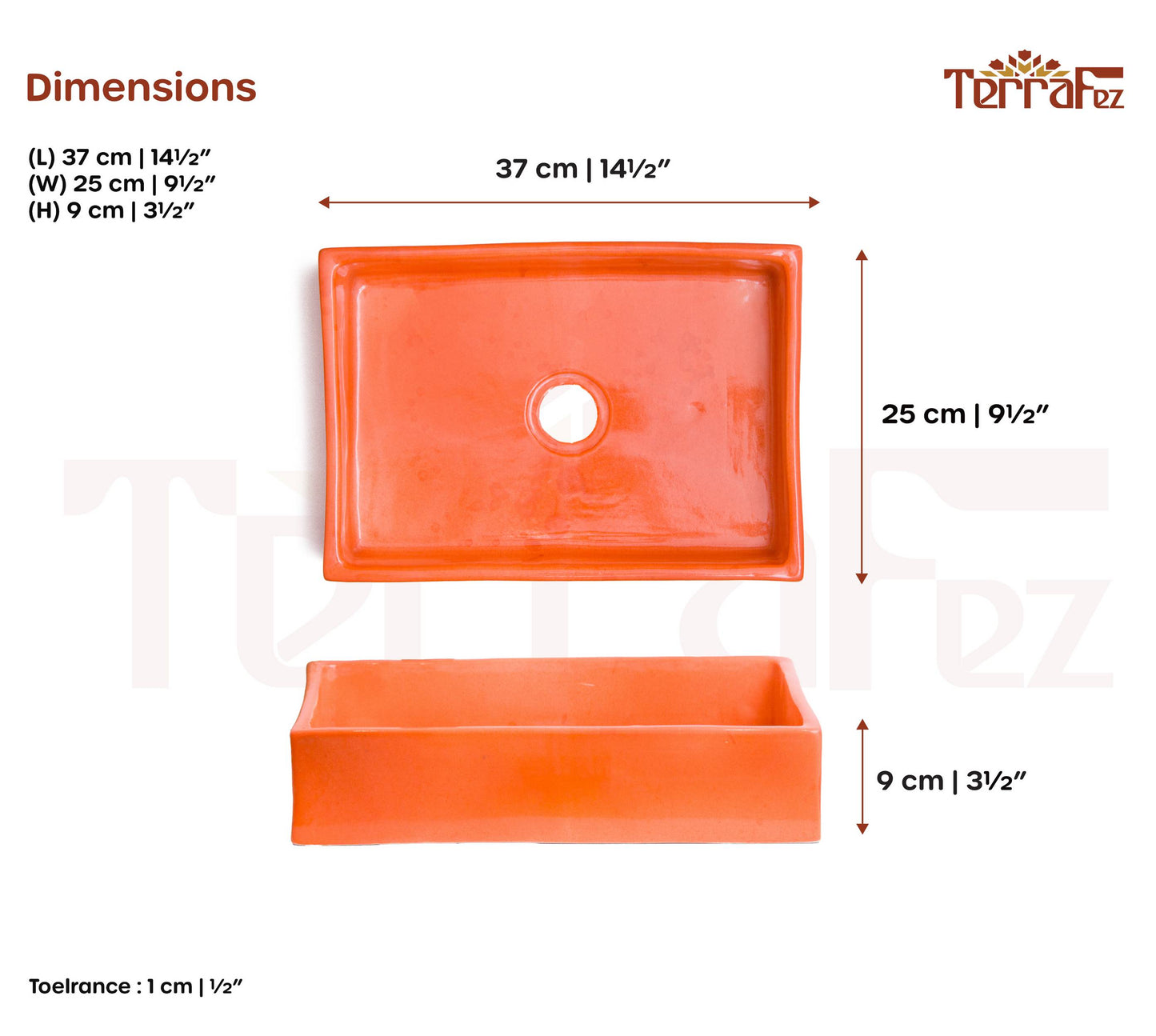 Mini Rectangular - Coral Glaze