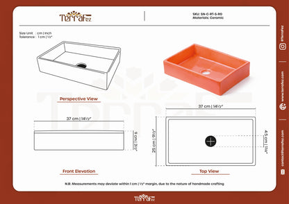 Mini Rectangular - Coral Glaze