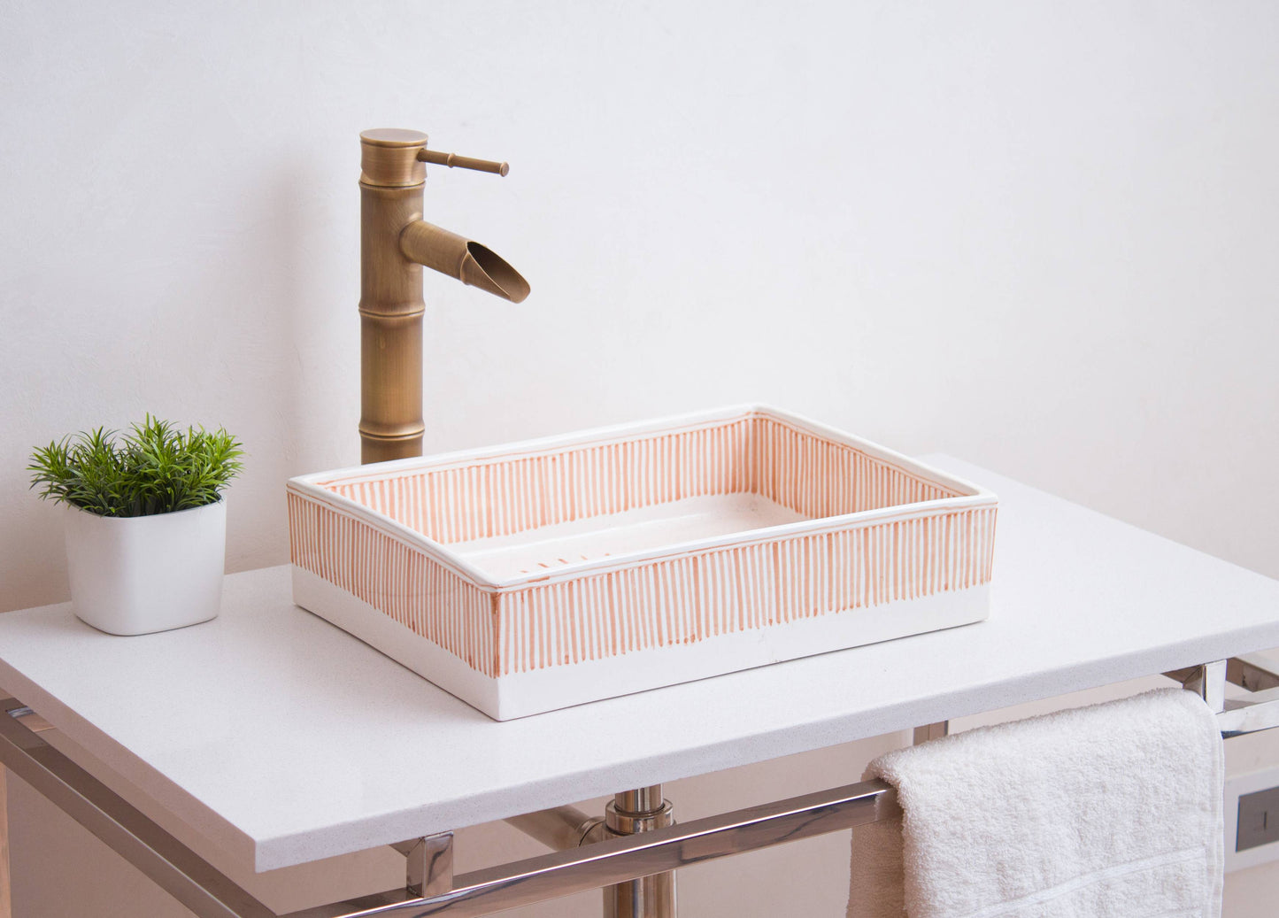 Mini Rectangular - Coral Stripes