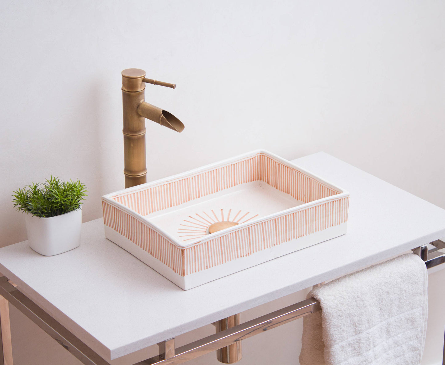 Mini Rectangular - Coral Stripes