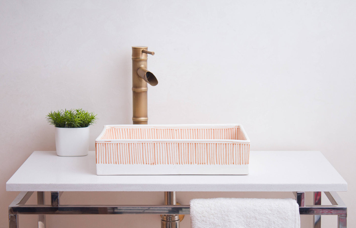 Mini Rectangular - Coral Stripes