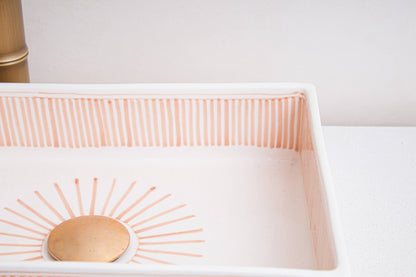 Mini Rectangular - Coral Stripes