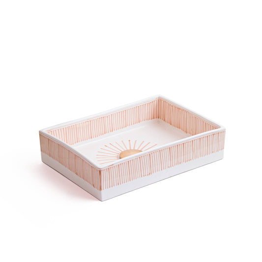 Mini Rectangular - Coral Stripes