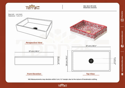 Mini Rectangular Arabeska - Crimson