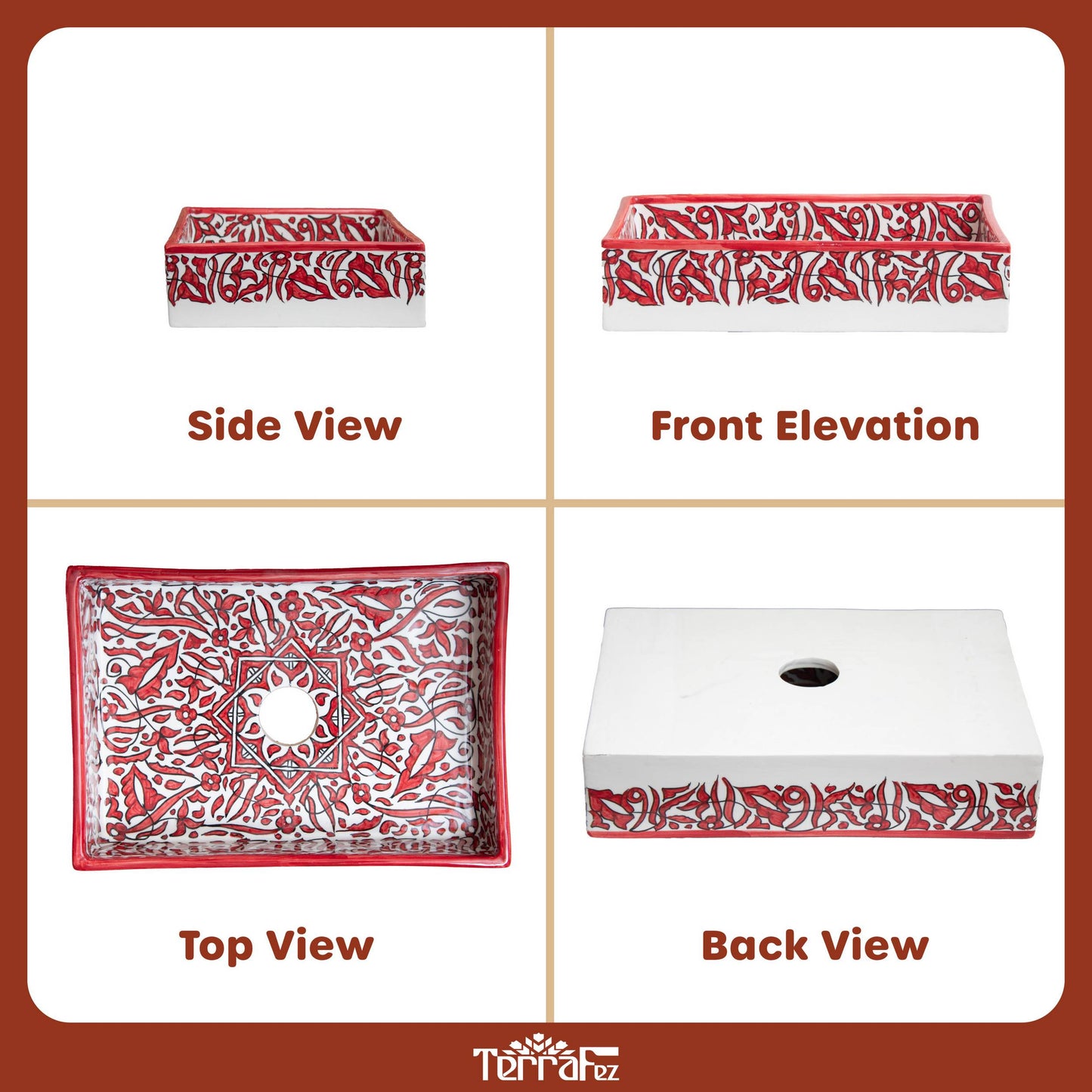 Mini Rectangular Arabeska - Crimson