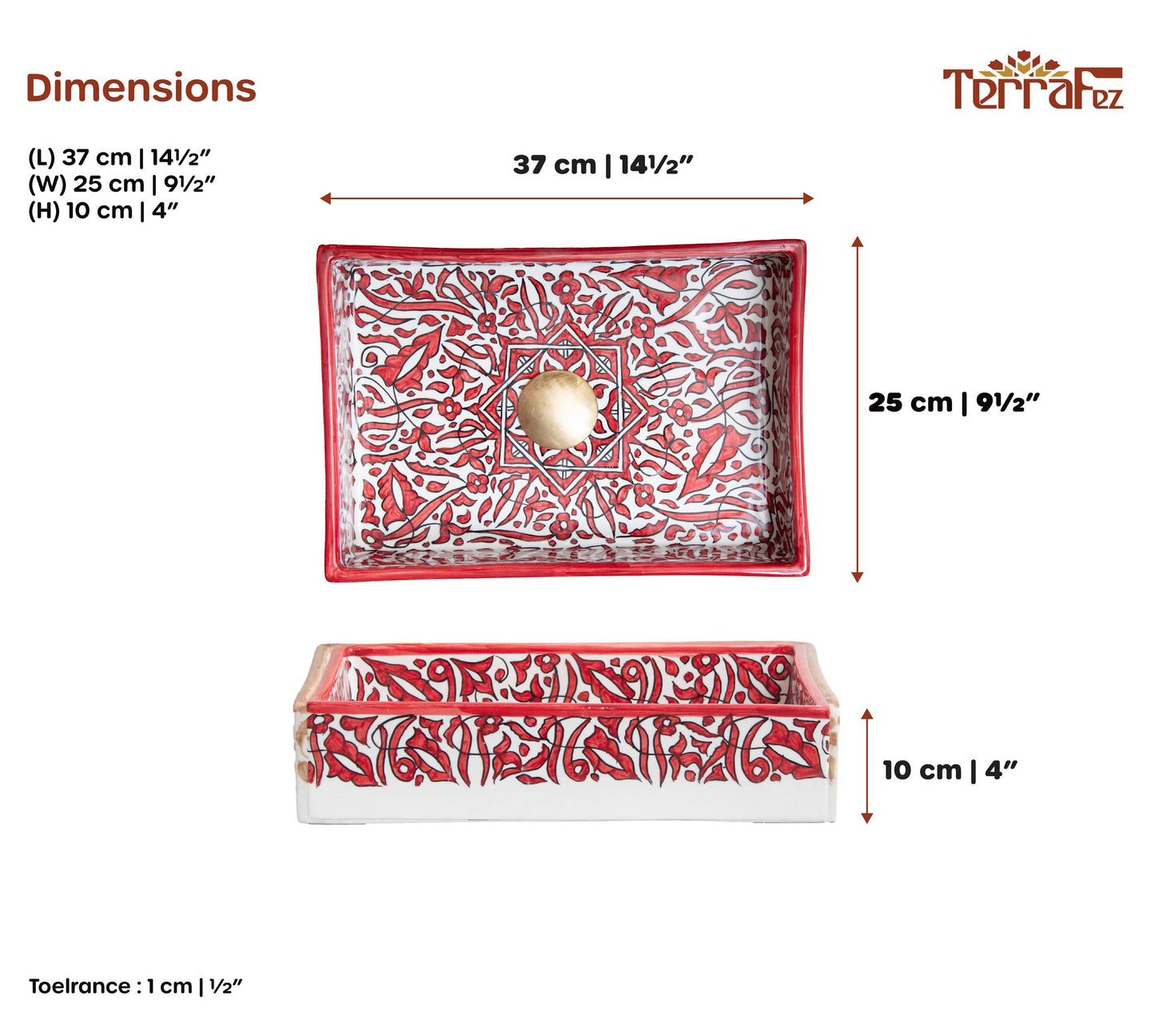 Mini Rectangular Arabeska - Crimson