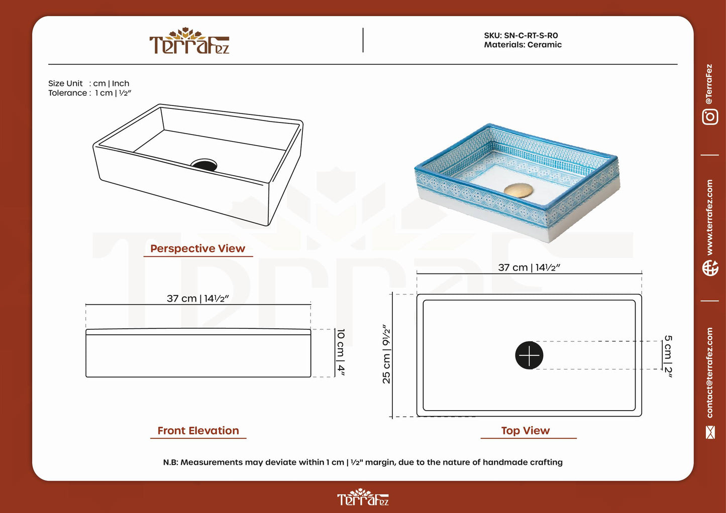 Mini Rectangular Heritage - Azure