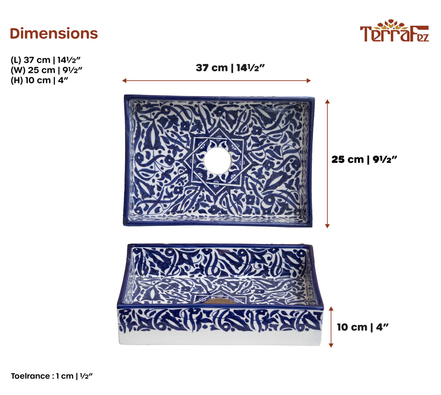 Mini Rectangular Arabeska - Navy