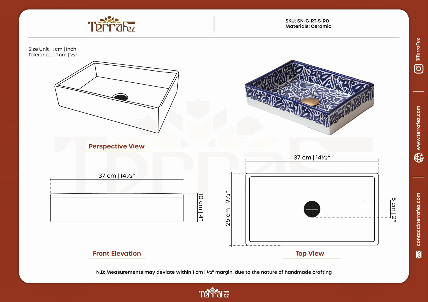 Mini Rectangular Arabeska - Navy