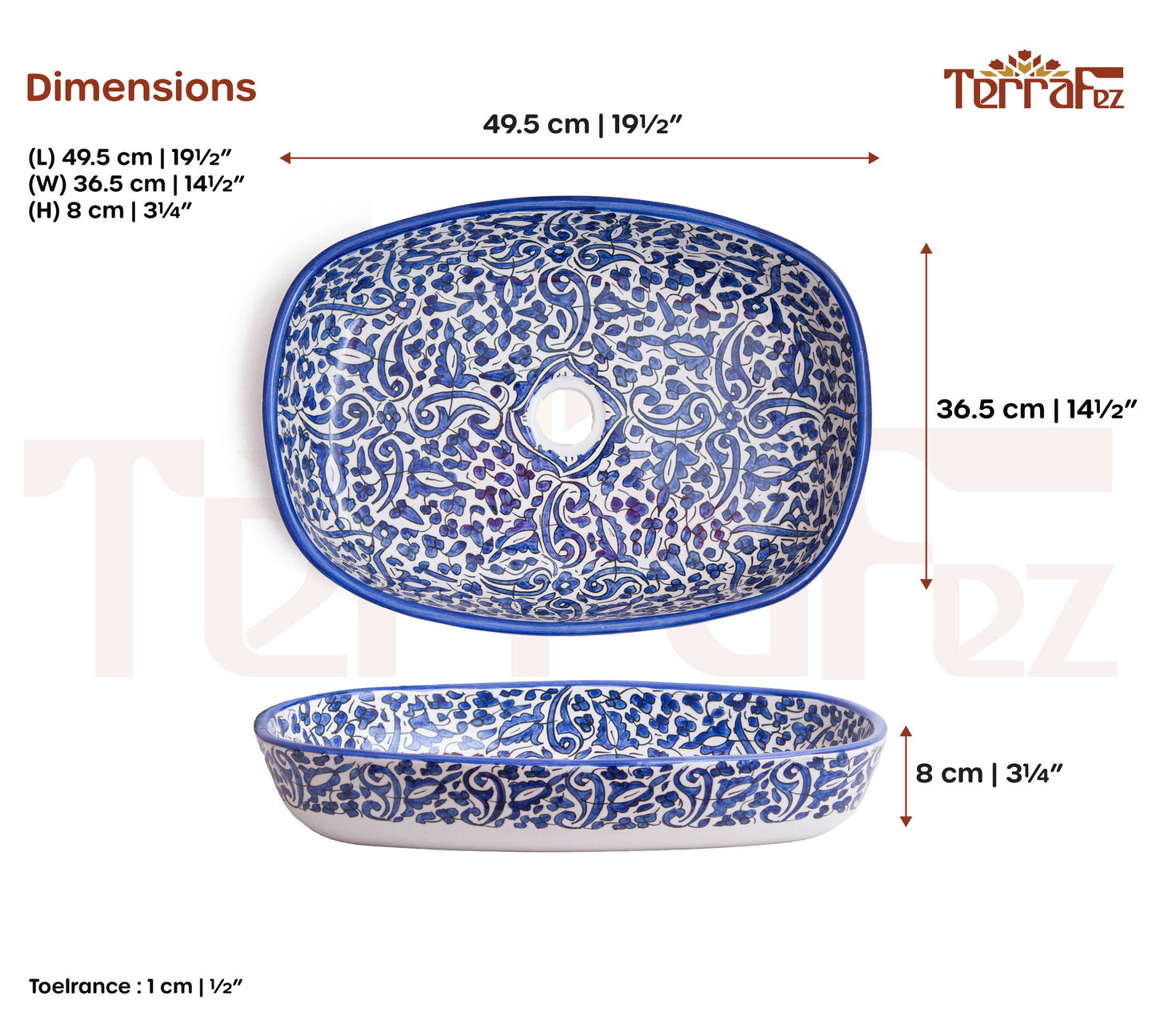 Oval Arabeska - Indigo