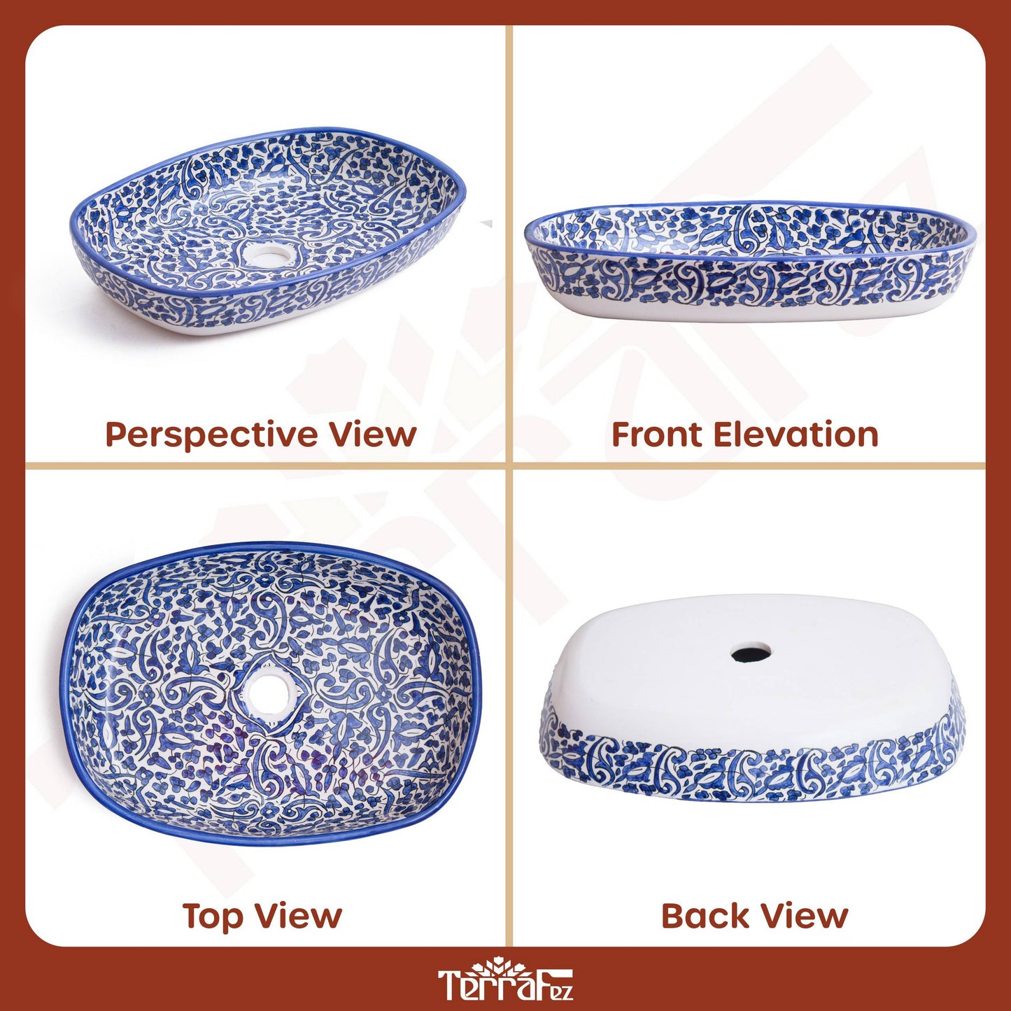 Oval Arabeska - Indigo