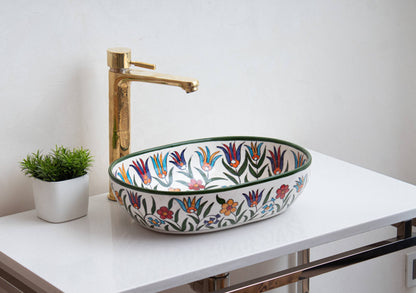 Oval Floral Chevron - Multicolor