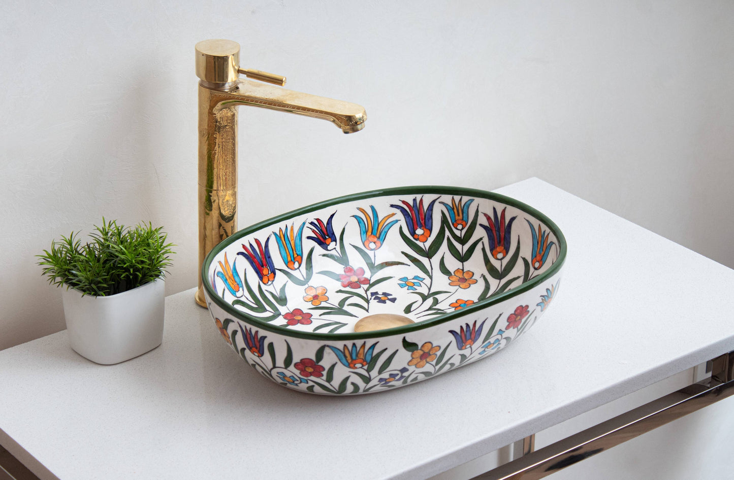 Oval Floral Chevron - Multicolor