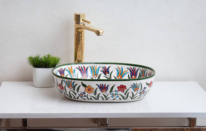 Oval Floral Chevron - Multicolor