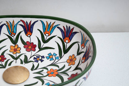 Oval Floral Chevron - Multicolor