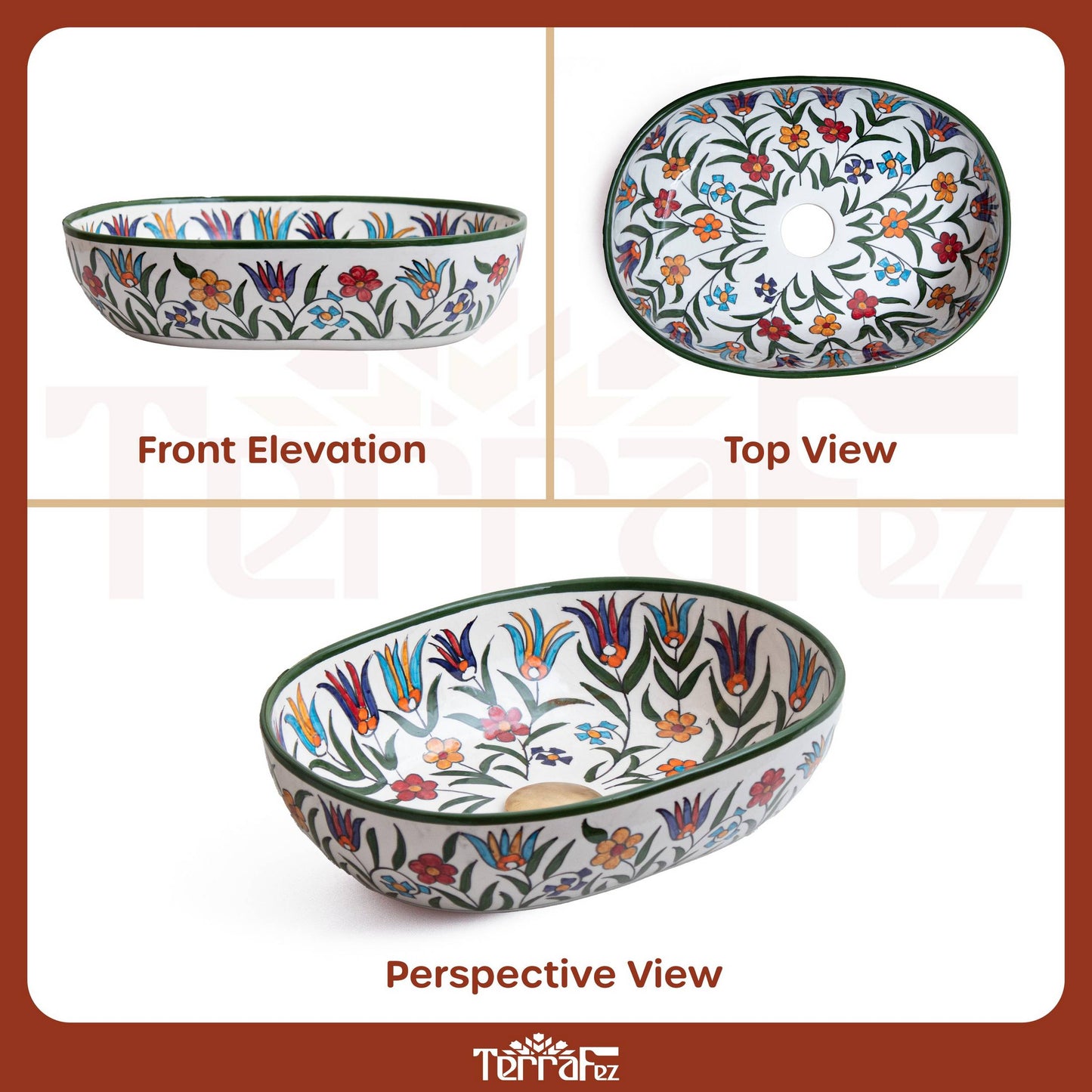 Oval Floral Chevron - Multicolor