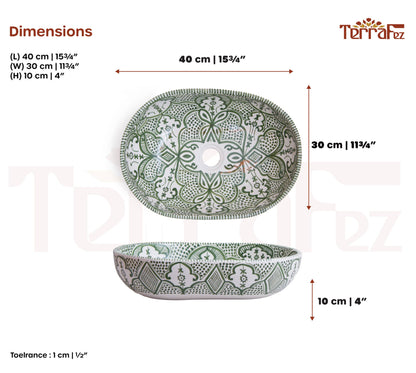 Oval Floral Lattice - Sage