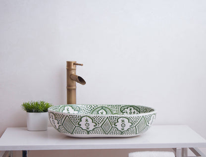 Oval Floral Lattice - Sage