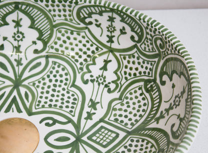 Oval Floral Lattice - Sage