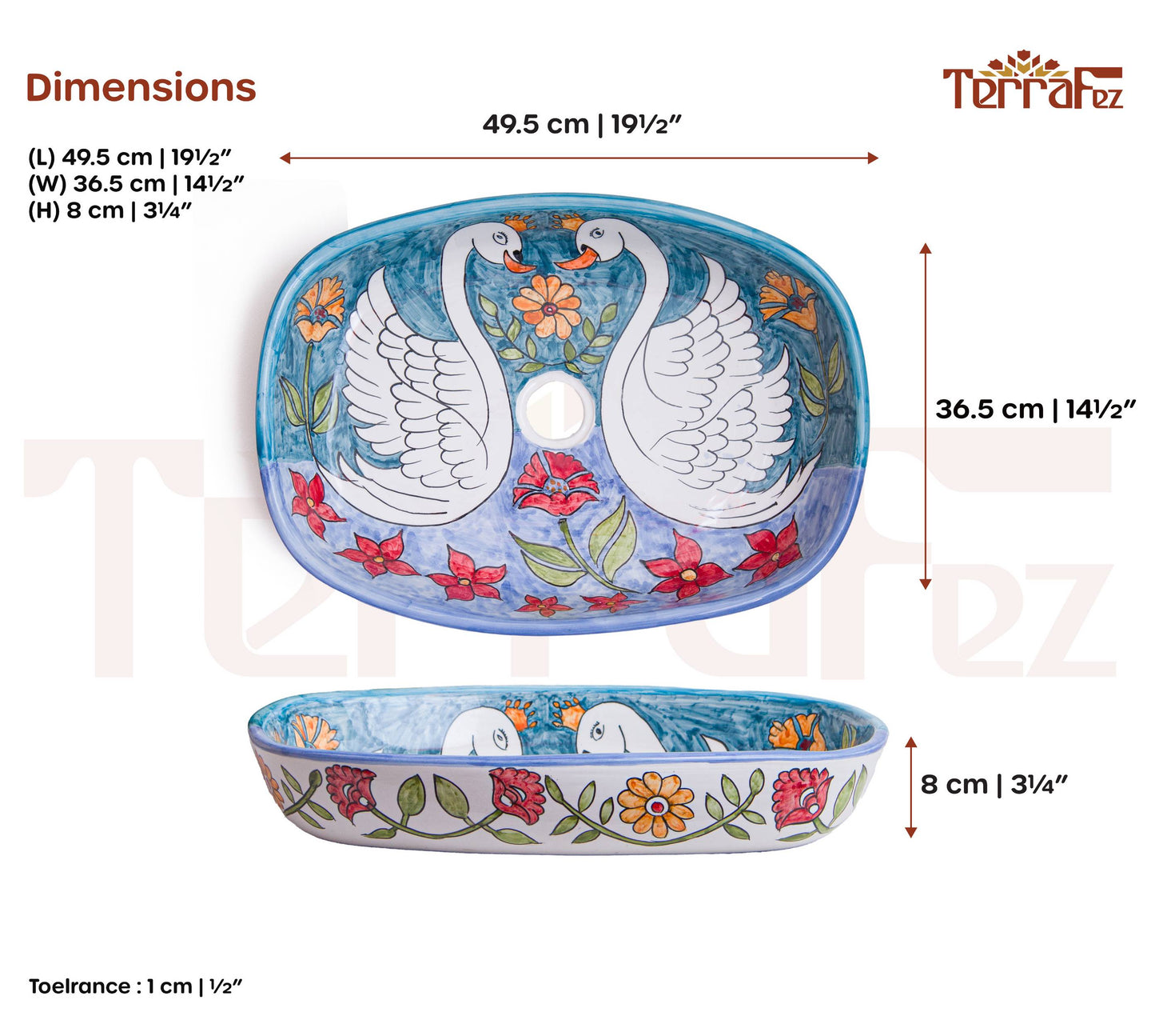 Oval Swan Lake - Azure