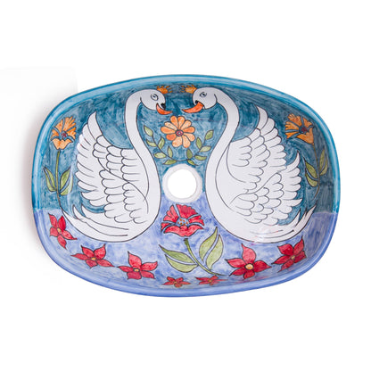 Oval Swan Lake - Azure