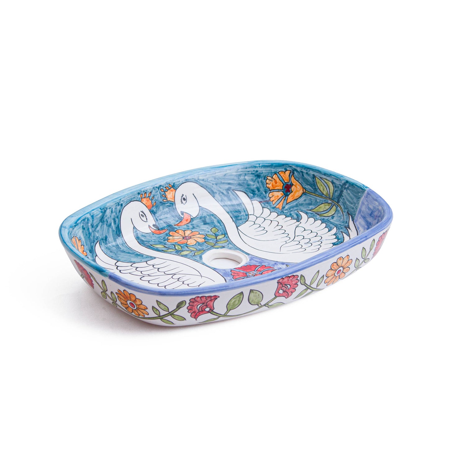 Oval Swan Lake - Azure