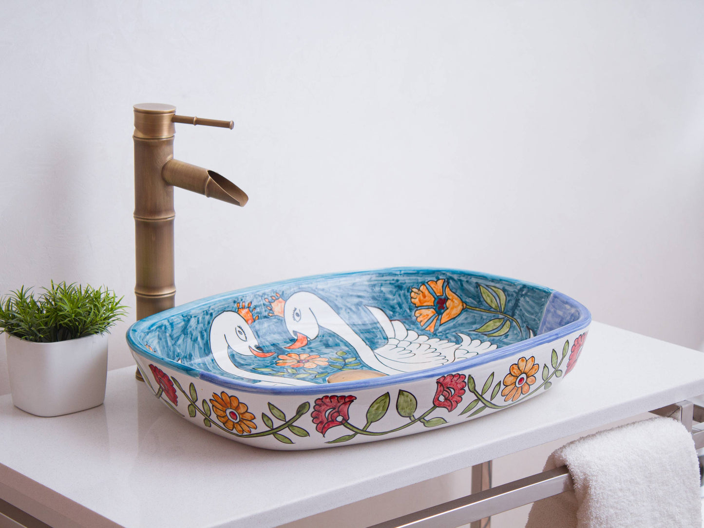 Oval Swan Lake - Azure