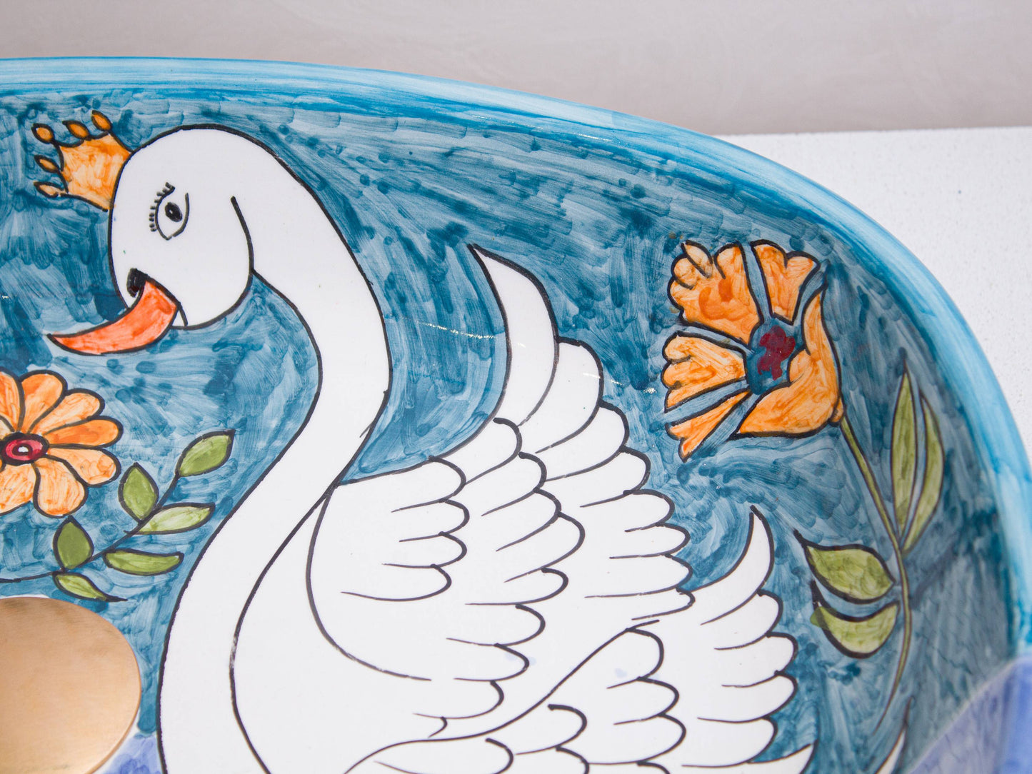 Oval Swan Lake - Azure