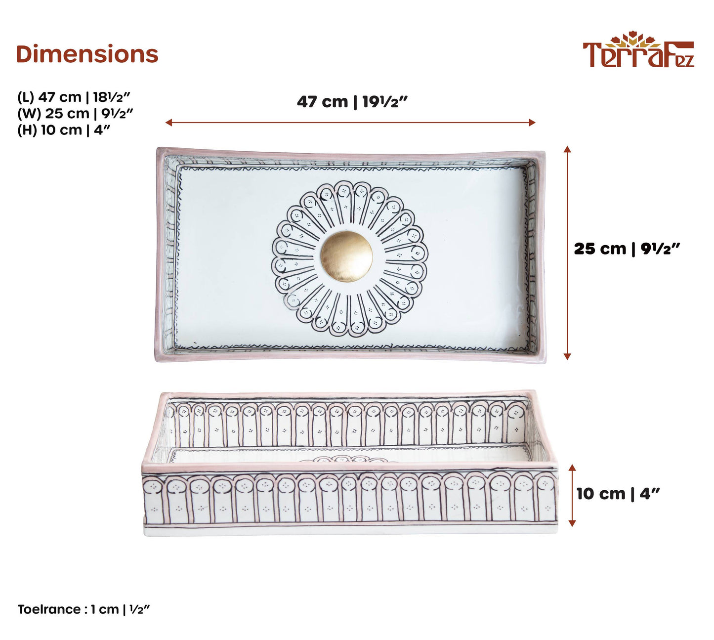 Rectangular Alhambra - Rose
