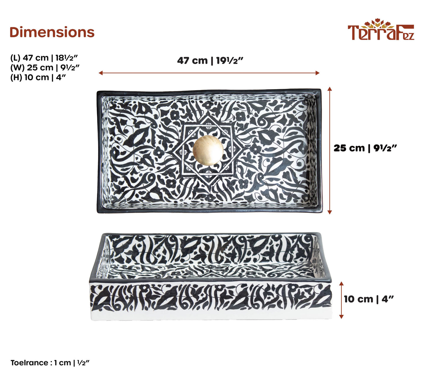 Rectangular Arabeska - Black