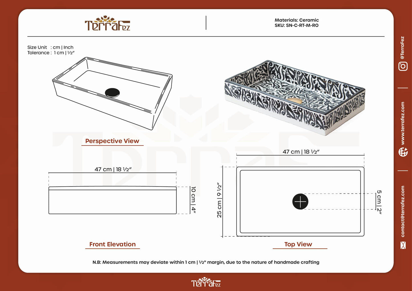 Rectangular Arabeska - Black