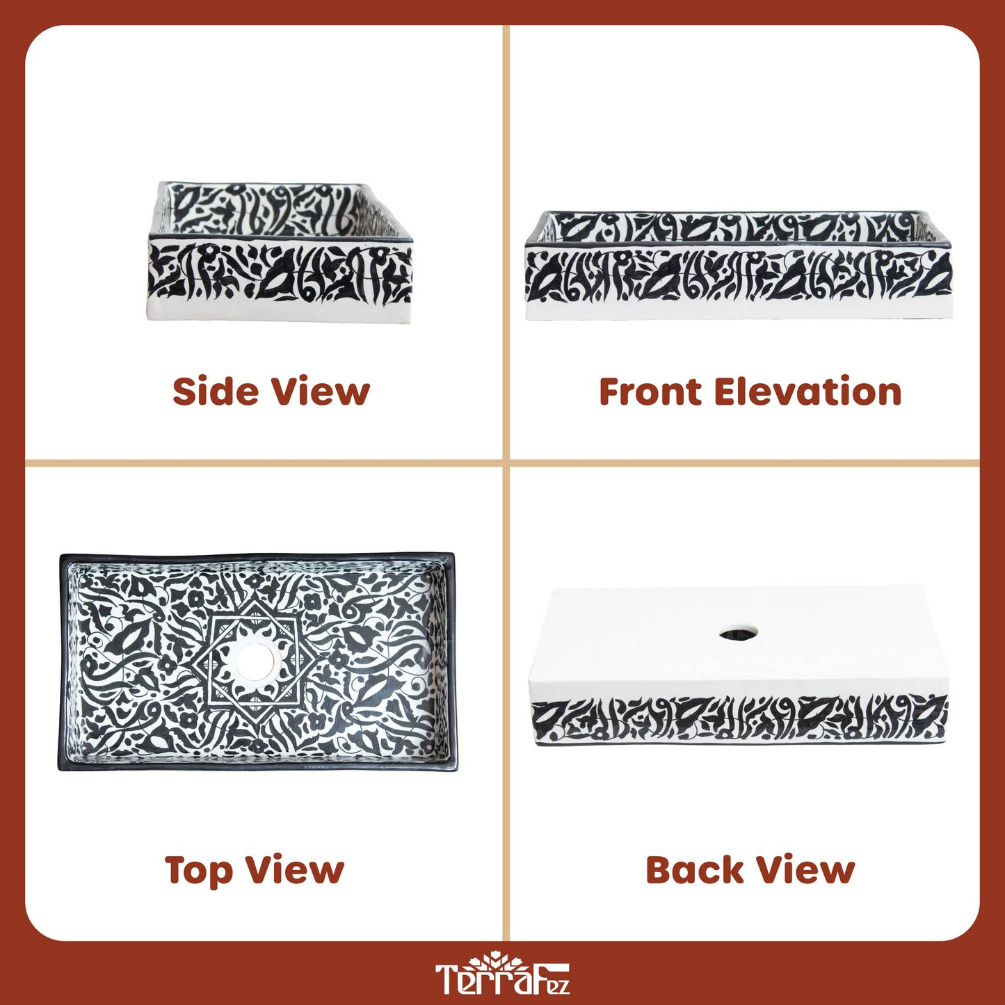 Rectangular Arabeska - Black