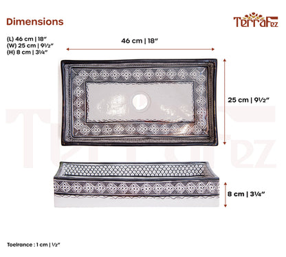 Rectangular Heritage - Charcoal