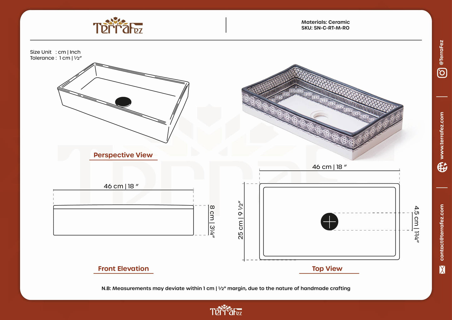 Rectangular Heritage - Charcoal