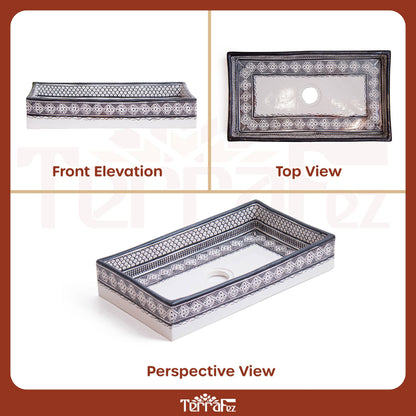 Rectangular Heritage - Charcoal