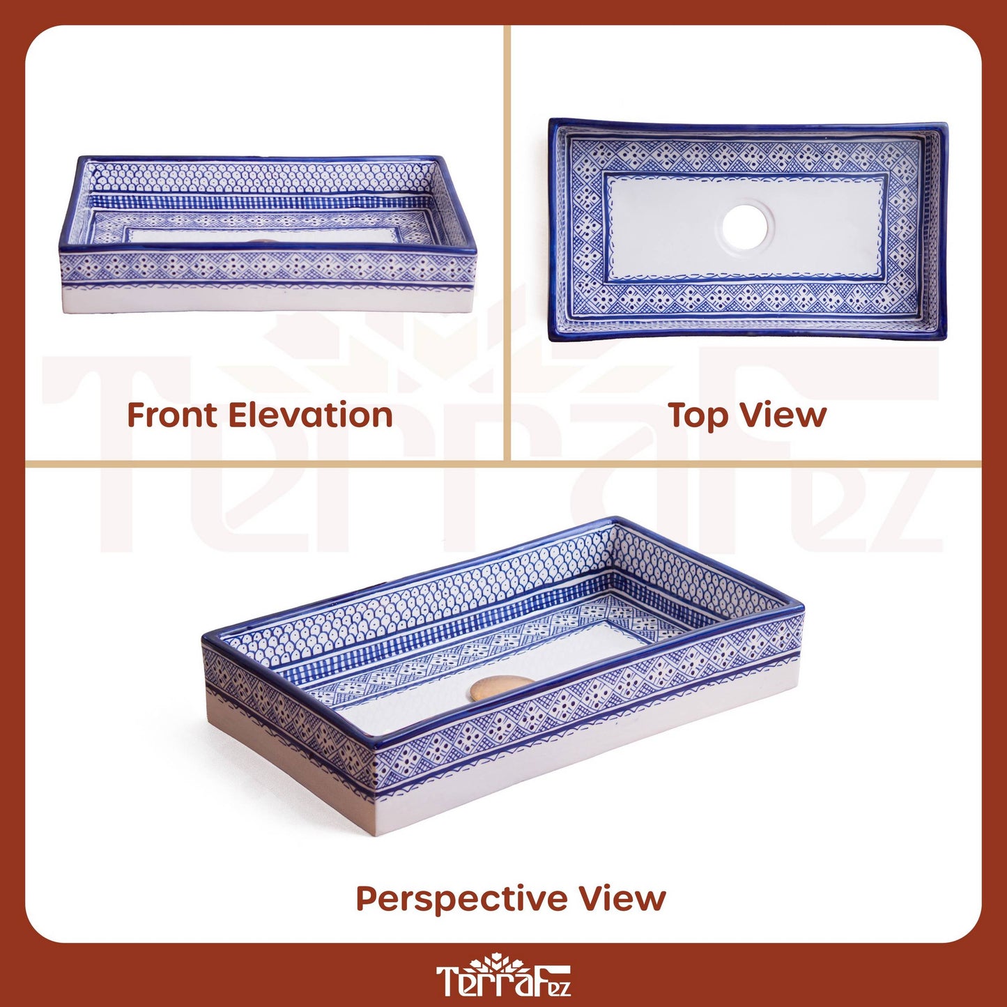 Rectangular Heritage - Indigo