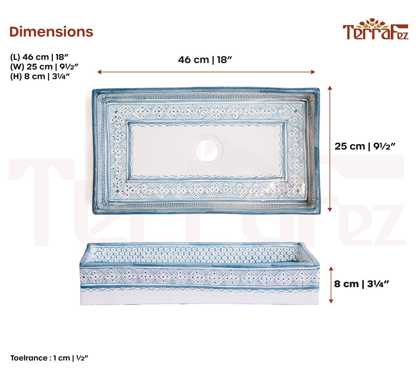 Rectangular Heritage - Azure