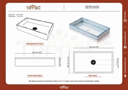 Rectangular Heritage - Azure