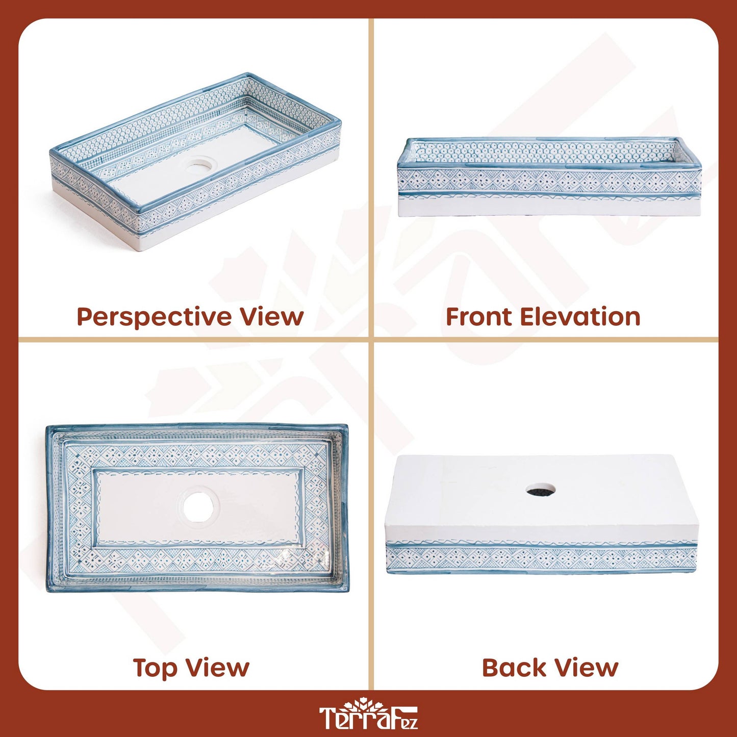 Rectangular Heritage - Azure