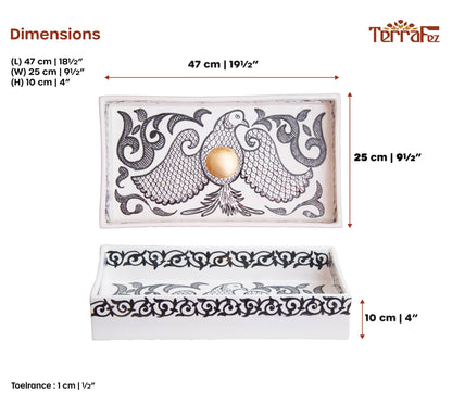 Rectangular Peacock Scroll