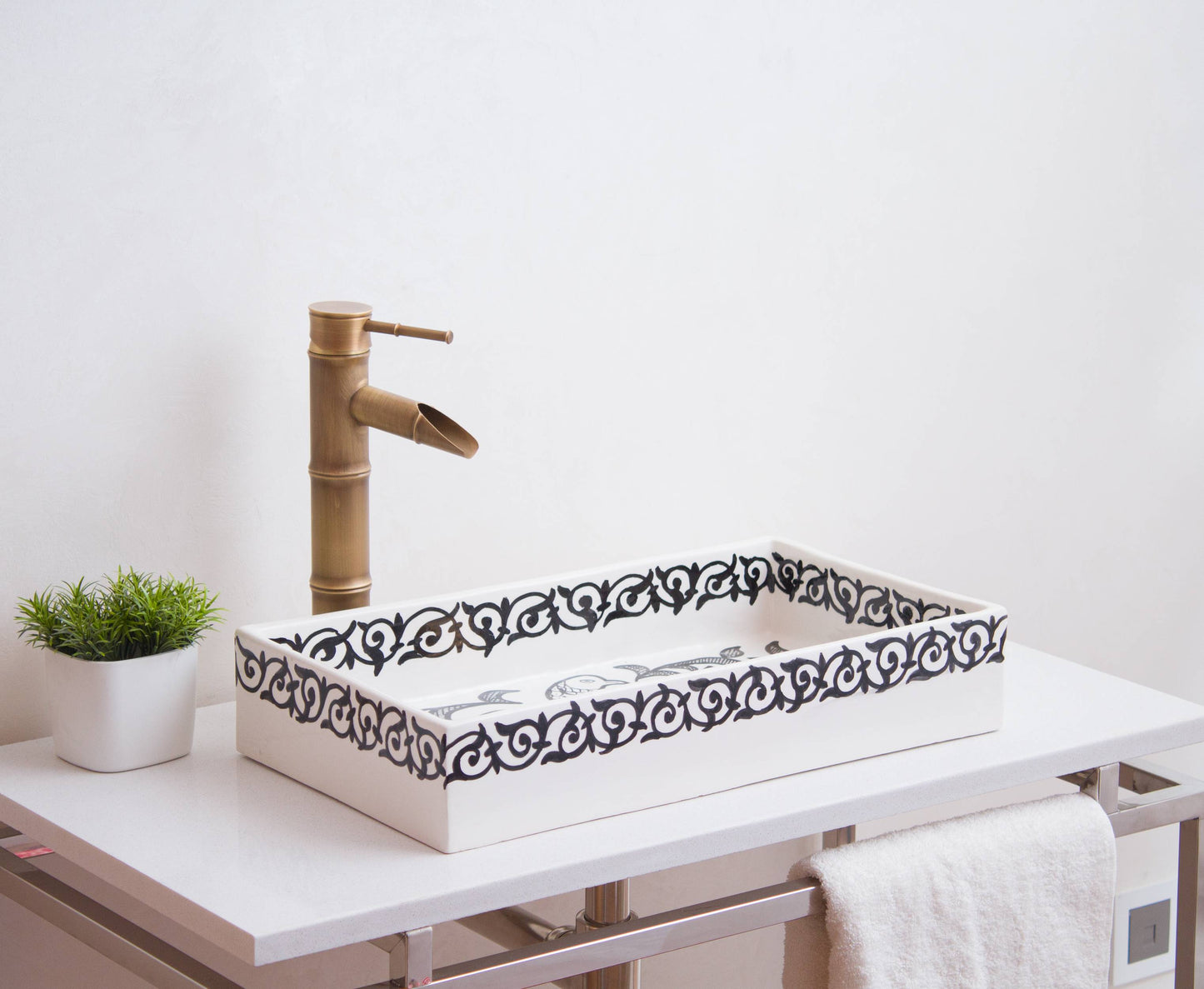 Rectangular Peacock Scroll