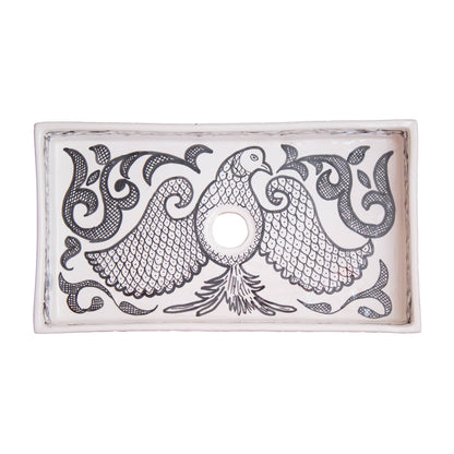 Rectangular Peacock Scroll