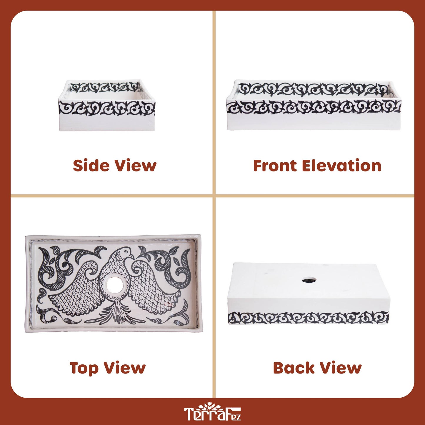 Rectangular Peacock Scroll