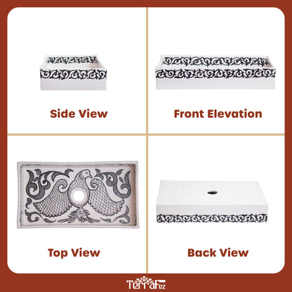 Rectangular Peacock Scroll