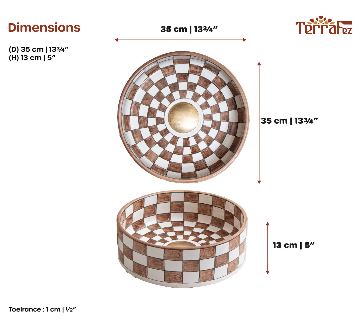 Round Checkered - Terracotta